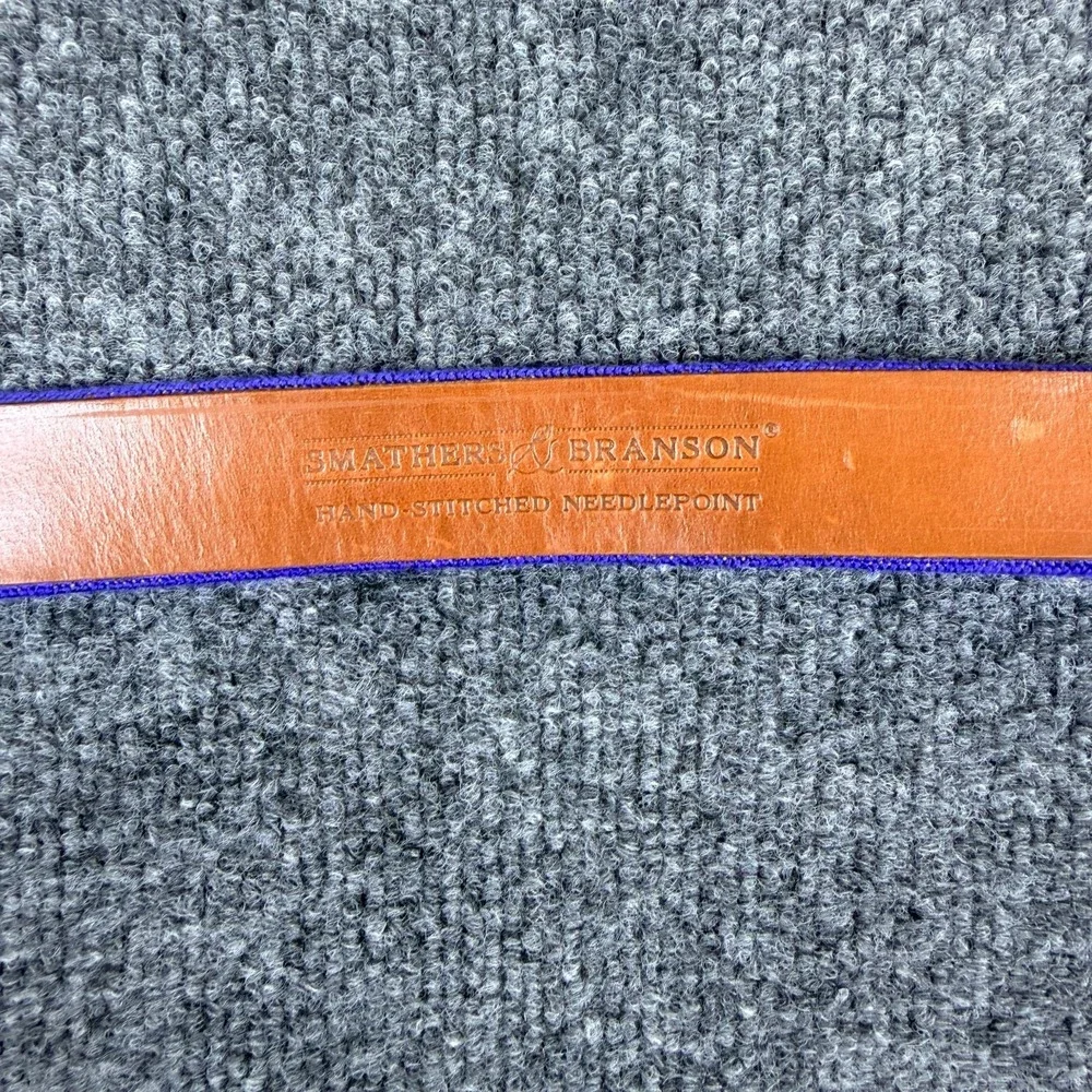 Smathers and Branson Boise State Football belt size 40 leather Brass Needlepoint